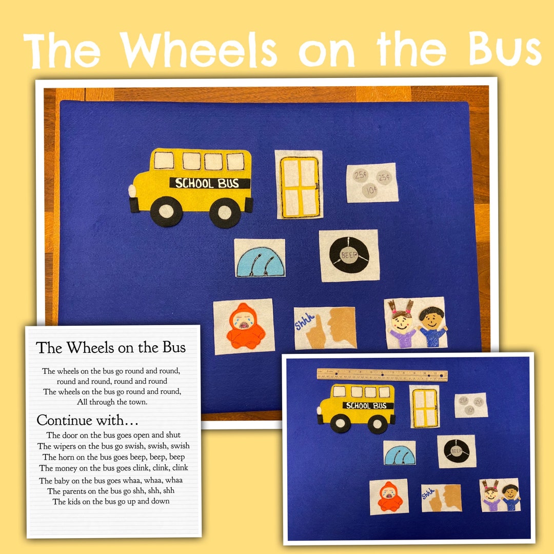 The Wheels on the Bus Felt Set //felt Board Story //felt Set // Circle