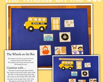 The Wheels On The Bus Felt Set //Felt Board Story //Felt Set // Circle Time // Preschool Stories