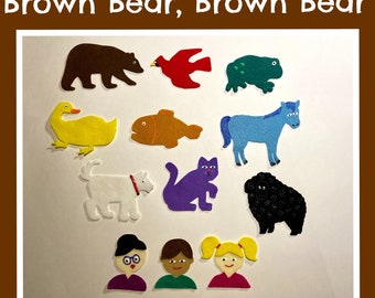 Brown Bear Felt Story Set, Flannel Board, Teacher Resource