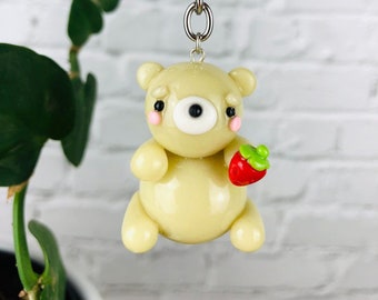 Glow in the Dark Teddy Bear Keychain