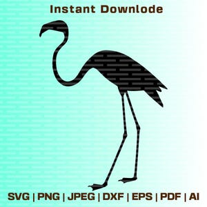 Flamingo SVG | Tropical Bird Silhouette Cut File | Flamingo Clipart for Cricut Silhouette | Beach Summer Decor Digital Download