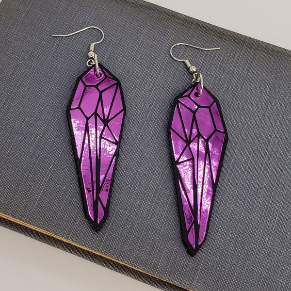 Dark Crystal Purple Shard Earrings