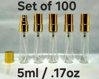 5ml Glass Atomizer / Refillable Empty Perfume Bottle / Travel Spray Cologne Bottle ~ SET OF 100