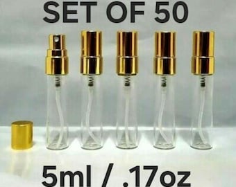 Glass Atomizer / Refillable Perfume Bottle / Travel Spray / Empty Cologne Bottle  ~ SET OF 50