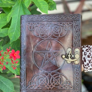 Handmade c lock leather star journal antique design leather journal for men and women