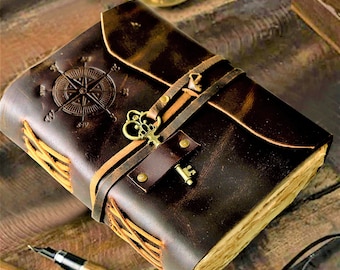 Handmade leather journal, vintage leather journal, pure leather journal, leather diary, leather notebook