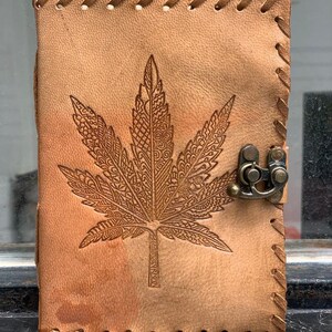 Handmade leaves Leather Journal, Leather Journal for Men, Leather Journal for Women, Leather Sketchbook, , Leather Blank Book