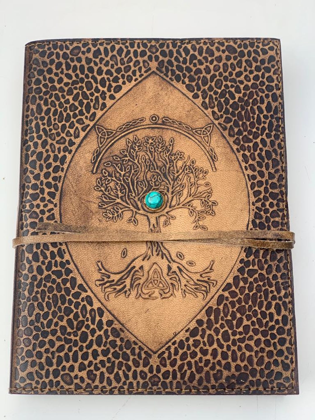 Handmade Leather Journal Refillable Lined Paper Tree of Life Writing ...