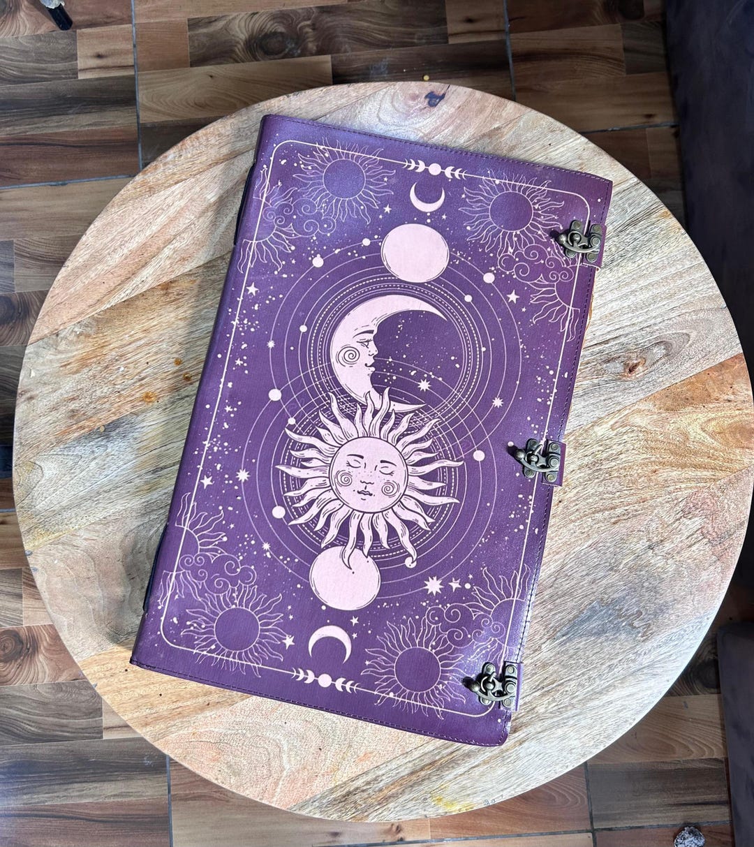 Sun & Moon Vintage Leather Journal for Men Women 200 Pages of Antique ...