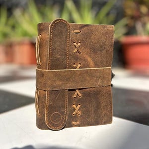 Travel Notebook 200 Deckle Lined Paper Diary Writing Journal Travelers Scrapbook Poetry Sketchbook Small Leather Gifts