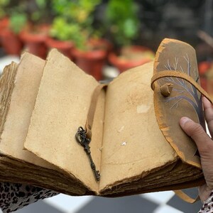 Tree of Life Leather Journal - Antique Handmade Deckle Edge Vintage ...