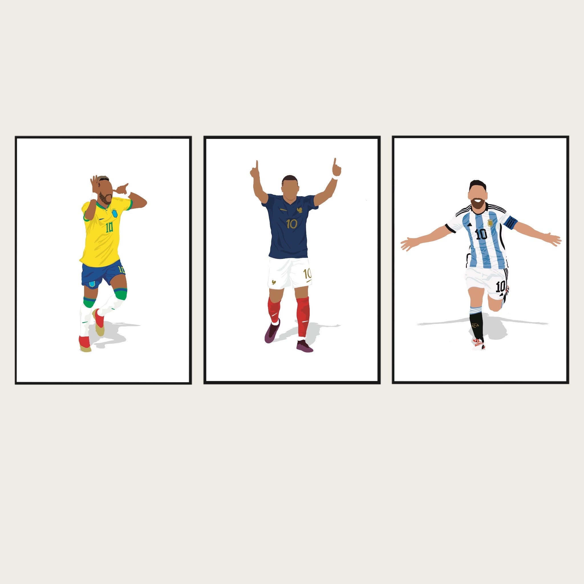 Affiche PSG - Messi - Neymar - Mbappé - Adaptable à l'encadrement - Posters  Voetbal 