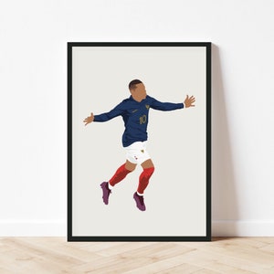 Kylian Mbappe Poster, France Football Squad, World Cup Qatar 2022, Digital Print, Poster, Minimalist Wall Art Decor, Printables, Les Bleus