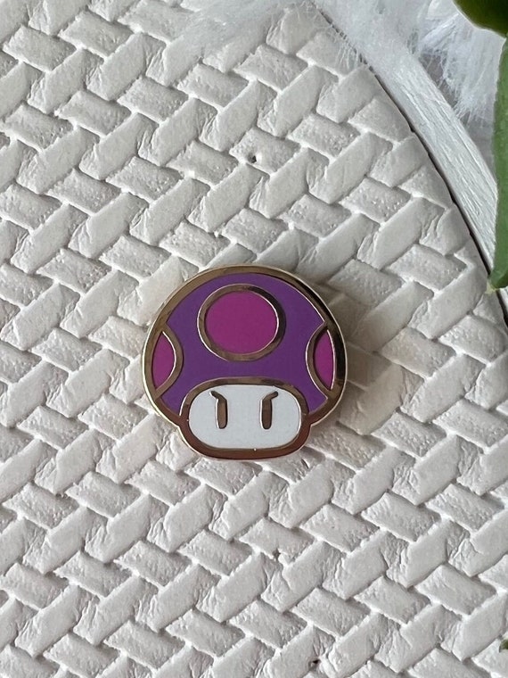 Mario mini pin purple poison mushroom hard enamel pin