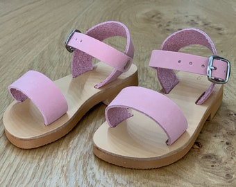 Baby Pink Sandals Made from 100% Genuine Leather