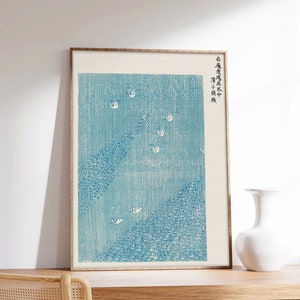 Japanischer Druck, Taguchi Tomoki-Plakat, hellblaue Illustration, japanisches Kunstplakat, Kunstdruck auf Papier in Museumsqualität