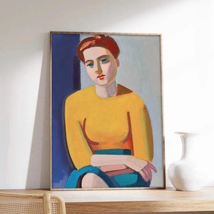 Lundstrom Poster, Porträt von Hanne Hansen, Kubismus, Fine Art Print auf Museumsqualitätspapier