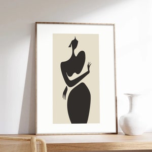 Minimalistisches Poster, Femme Debout von Bastien Bouta, moderne Kunst, Kunstdruck auf Papier in Museumsqualität