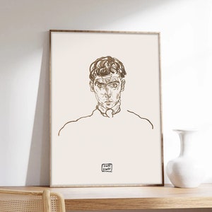 Poster di Schiele, poster minimalista, Egon Schiele, poster della mostra, stampa artistica di qualità museale su carta