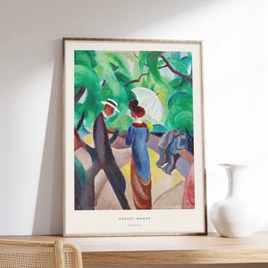 Macke Poster, Promenade, August Macke Poster, Ausstellungsplakat, Kunstdruck auf Museumsqualitätspapier
