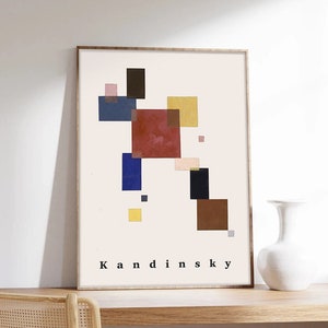 Kandinsky-Poster, Dreizehn Rechtecke, abstrakte Kunst, Wassily Kandinsky, Ausstellungsplakat, Kunstdruck in Museumsqualität auf Papier