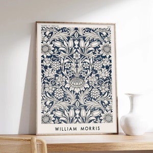 Affiche William Morris, Art Nouveau, William Morris, Motifs floraux, affiche d'exposition, impression d'art sur papier de qualité musée