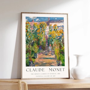 Claude Monet-Plakat, Der Garten des Künstlers in Vetheuil, Monet-Plakat, Kunstplakat in Museumsqualität