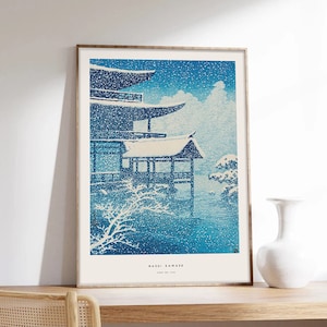 Japanischer Druck, Hasui Kawase, japanisches Poster, Schnee auf einem See, Kawase-Poster, Kunstdruck auf Papier in Museumsqualität