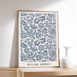 Morris Poster, William Morris, Jugendstil, Blumenmotive, Ausstellungsplakat, Kunstdruck in Museumsqualität auf Papier