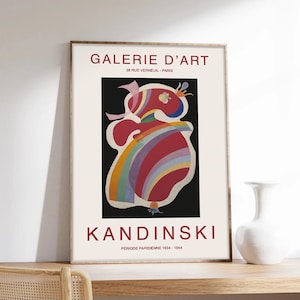 Kandinsky-Poster, Die rote Form, abstrakte Kunst, Wassily Kandinsky, Ausstellungsplakat, Kunstdruck in Museumsqualität auf Papier