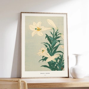 Japanischer Druck, Lilienplakat, Japanplakat, Ohara Koson, Naturplakat, Kunstdruck auf Museumsqualitätspapier