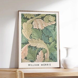 Morris Poster, William Morris, Jugendstil, Blumenmotive, Ausstellungsplakat, Kunstdruck in Museumsqualität auf Papier