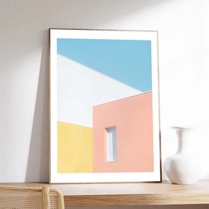 Poster di Parigi, colori geometrici di Laura Sanchez, casa, fotografia di Parigi, minimalista, carta di qualità museale