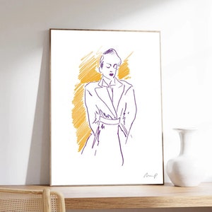 Disegno al tratto, Moda, di Marc Palmade, Impressionismo, Stampa d'arte su carta di qualità museale
