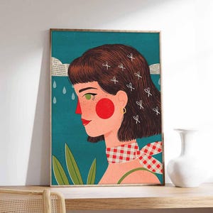 Poster decorativo, Ritratto retrò, di Mika Alstrom, stampa artistica su carta di qualità museale