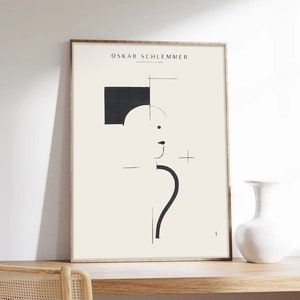 Schlemmer-Plakat, Bauhaus-Plakat, Oskar Schlemmer, abstraktes Plakat, Ausstellungsplakat, Kunstdruck auf Museumsqualitätspapier