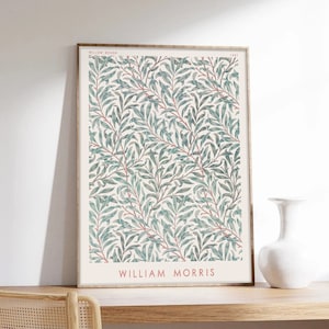Morris Poster, William Morris, Jugendstil, Blumenmotive, Ausstellungsplakat, Kunstdruck in Museumsqualität auf Papier