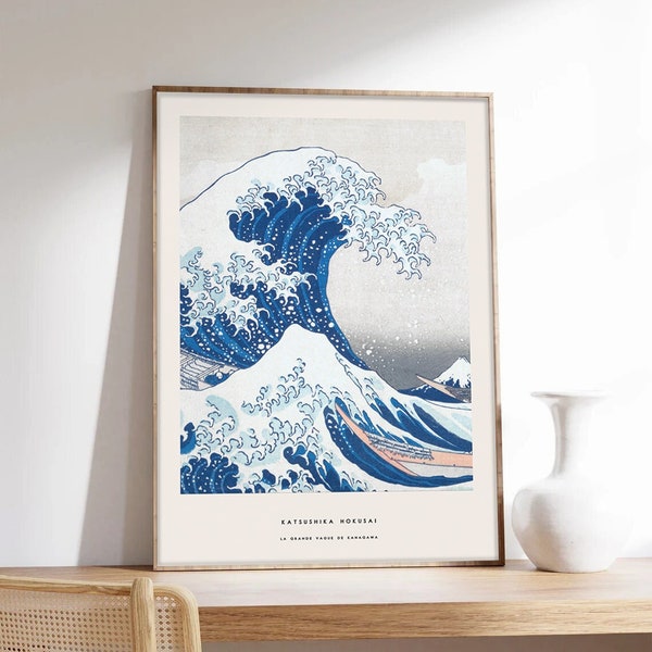 Japanese Print, The Great Wave of Kanagawa, Hokusai Poster, Exhibition Poster, Museum Quality Art Printing on Paper
