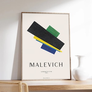 Malevich Poster, Minimalist, Suprematist, Abstract Art, Exhibition Poster, Museum Quality Art Printing on Paper