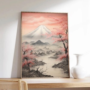 Japanisches Poster, Hokusai, Berg Fuji, japanischer Druck, asiatische Wandkunst, Papier in Museumsqualität