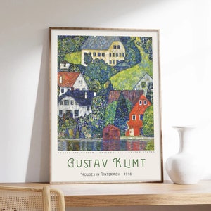 Gustav Klimt Poster, Häuser in Unterach, Klimt, Naturposter, Ausstellungsposter, Kunstdruck auf Museumsqualitätspapier