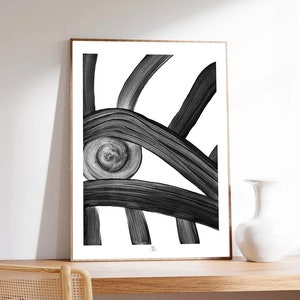Poster minimalista, arte astratta, bianco e nero, L'occhio, Stampa artistica su carta di qualità museale