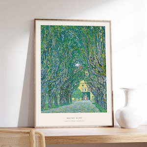 Gustav Klimt Poster, Avenue of Schloss Kammer Park, Klimt, Poster, Natur, Moderne Kunst, Kunstdruck auf Museumsqualitätspapier