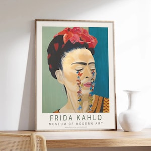 Cartel de Frida Kahlo, llanto de mariposa, cartel de mariposas, cartel de Frida, impresión de arte en papel de calidad de museo