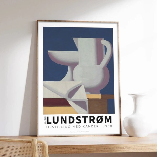 Lundstrom Poster, Vilhelm Lundstrom, Cubism Poster, Modernism, Exhibition Poster, Museum Quality Art Printing on Paper
