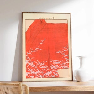 Japanischer Druck, Seiko Ueno Poster, Roter Kimono, japanisches Kunstposter, Kunstdruck auf Papier in Museumsqualität