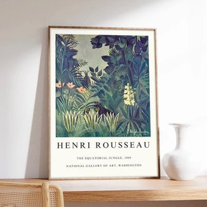 Poster Douanier Rousseau, La giungla equatoriale 1909, Arte moderna, Stampa su carta di qualità museale