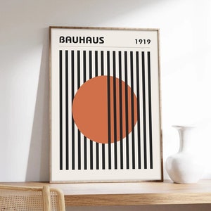 Cartel de la Bauhaus, Círculo Naranja, Arte Moderno, Diseño Minimalista, Impresión en Papel de Calidad de Museo