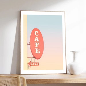 Poster di Parigi, Café francese di Laura Sanchez, Café, Fotografia di Parigi, minimalista, carta di qualità museale