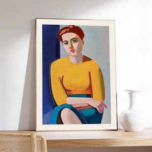 Lundstrom Poster, Porträt von Hanne Hansen, Kubismus, Fine Art Print auf Museumsqualitätspapier